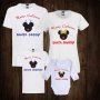 Коледни семейни тениски с щампи - бебешко боди + дамска тениска + мъжка тениска + детска тениска