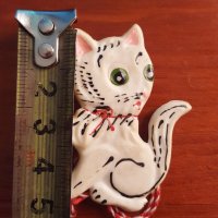 стара мартеничка на разногледа котка с червило по устата, снимка 3 - Колекции - 26483328