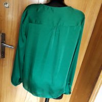 Ярко зелена сатенена риза 2ХЛ, снимка 3 - Ризи - 32855426