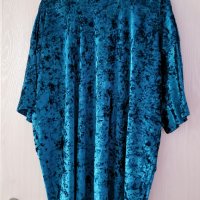 Синя кадифена рокля тениска Asos, снимка 5 - Рокли - 43182811