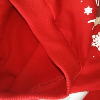 Коледна детска блузка с еленче цвят червен, снимка 2 - Детски Блузи и туники - 34803372