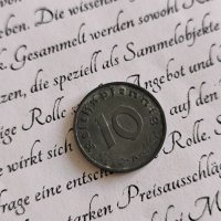 Монета - Трети райх -Германия - 10 пфенига | 1942г.; серия А, снимка 1 - Нумизматика и бонистика - 43351793