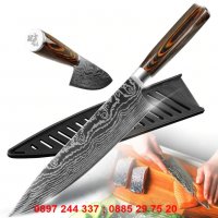 Нож дамаска стомана - код 2564, снимка 5 - Прибори за хранене, готвене и сервиране - 28262913