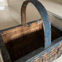 Стара кошница ръчно изработена антика, снимка 3 - Антикварни и старинни предмети - 43047021