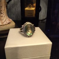  Майсторска изработка сребърен пръстен с кралски седеф , снимка 3 - Пръстени - 37943458