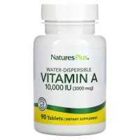  NaturesPlus, Water-Dispersible Vitamin A, 10,000 IU (3,000 mcg), 90 Tablets , снимка 1 - Хранителни добавки - 42969756