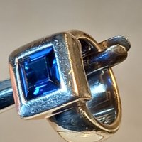 Масивен сребърен пръстен със сапфир , снимка 6 - Пръстени - 39451994