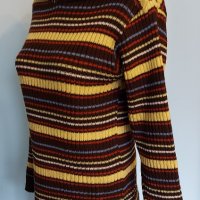 Пъстър пуловер с качулка / голям размер , снимка 1 - Блузи с дълъг ръкав и пуловери - 35541006