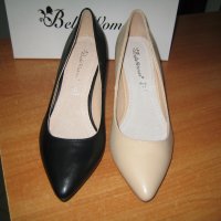 Дамки обувки м.975 бежави и черни , снимка 2 - Дамски обувки на ток - 28404818