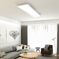 LED панел  Ултра-тънък  - Таванна лампа Правоъгълна (100 x 25 х 6 см), снимка 4 - Лампи за таван - 35902010