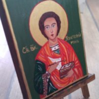 Икона на свети Пантелеймон, снимка 2 - Икони - 43534149