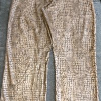 Панталон в кроко принт с кожен ефект "Fransa"® / широки крачоли, голям размер , снимка 4 - Панталони - 26747029