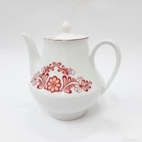 Стар порцеланов рисуван чайник (12.3), снимка 3 - Антикварни и старинни предмети - 43834826