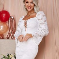 Уникална бяла дантелена рокля кръщене Alessa Cliche Nikole Collection 