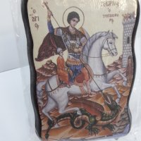Луксозна икона на платно на Свети Георги Победоносец- Мат вариант Пастел., снимка 8 - Икони - 40528066