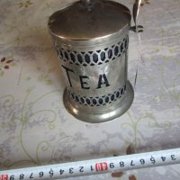 Посребрен комплект за чай с чаша лъжичка лъжички 
