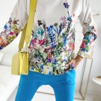 Уникален топ в бяло Пролет  , снимка 3 - Блузи с дълъг ръкав и пуловери - 44059341