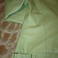 MARIE PHILIPPE естествена кожа, дамско яке, млечнозелен цвят, снимка 2 - Якета - 32422407