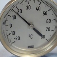 биметален термометър Wika thermometer ф100mm, 0/+400°C, -20/+80°C, L-80-230mm, снимка 3 - Резервни части за машини - 35181000