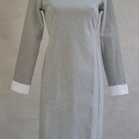 Елегантна рокля в сив меланж Numoco - S, снимка 2 - Рокли - 43112613
