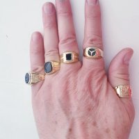 Златни мъжки пръстени-14К, снимка 6 - Пръстени - 40767893