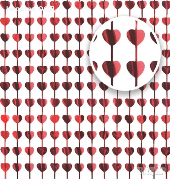 Декоративна завеса Свети Валентин, 100x200см, снимка 1