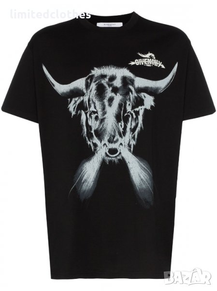 GIVENCHY Tribal Tarius Bull Logo Print Slim Fit Мъжка Тениска size M (S), снимка 1