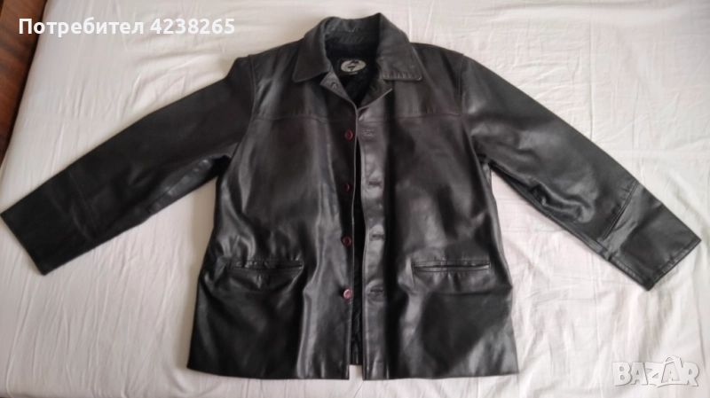 кожено яке - черно, естествена кожа, с подплата, снимка 1