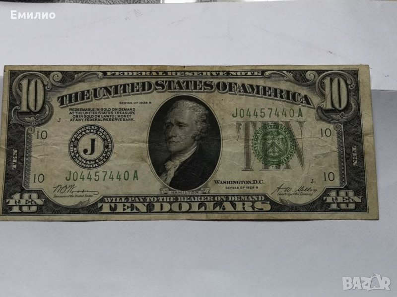 USA $ 10 DOLLARS 1928 B scarce bill, снимка 1