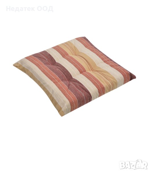 Възглавница за стол, памук, бежово райе, 40x40 см, снимка 1