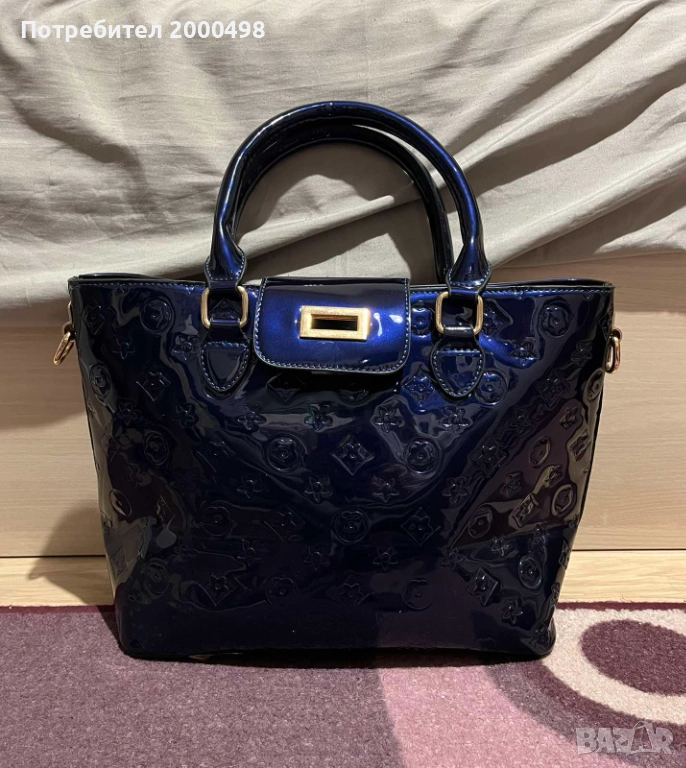 Тъмно синя дамска чанта, снимка 1