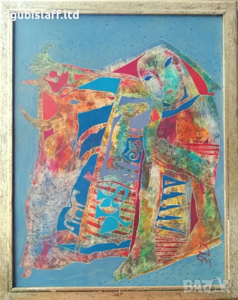 Картина "Къща", худ. Георги Демирев, 1995 г., снимка 1