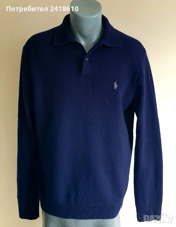 POLO Ralph Lauren Wool Mens Size M ОРИГИНАЛ! Мъжки Вълнен Пуловер с Поло Яка, снимка 1