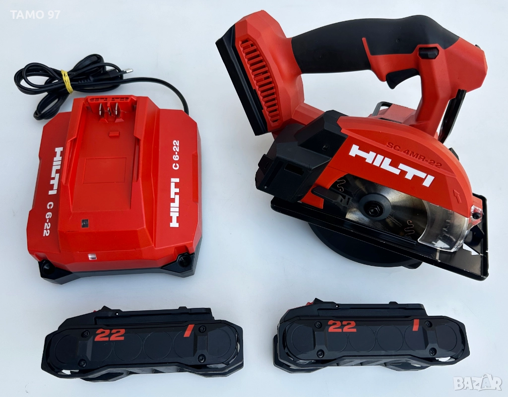 Hilti SC 4MR-22 Nuron - Акумулаторен ръчен циркуляр 2x22V 4.0Ah като нов!, снимка 1