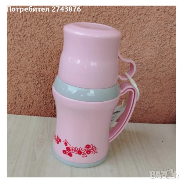 Малък термос за чай или кафе с чашка - 150мл, снимка 1