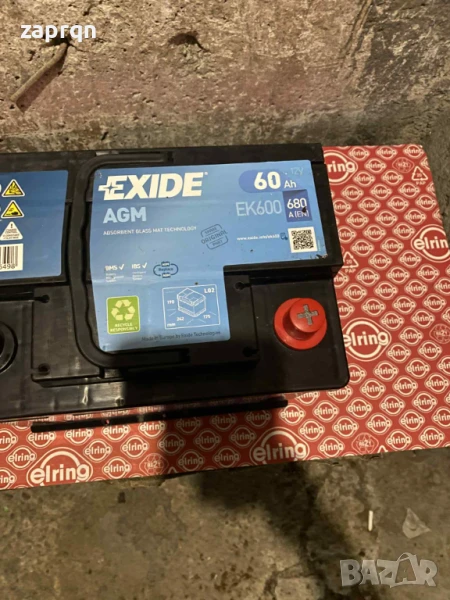 Почти чисто нов акумулатор Exide AGM/АГМ 60 амп/ч 680 А, снимка 1