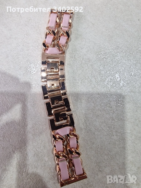 20мм красива каишка за часовник с мотиви златно и кожа, снимка 1