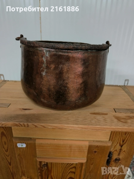 Медно менче използвано за кашпа , снимка 1