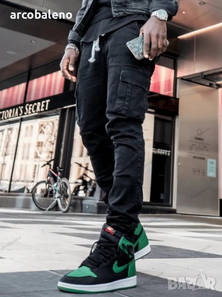 Мъжки тесни дънки със странични джобове, 2цвята, снимка 1