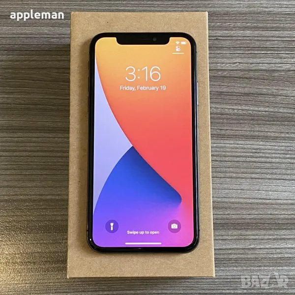 Apple iPhone X 64GB Black Айфон 10 черен Бг меню 100% батерия, снимка 1