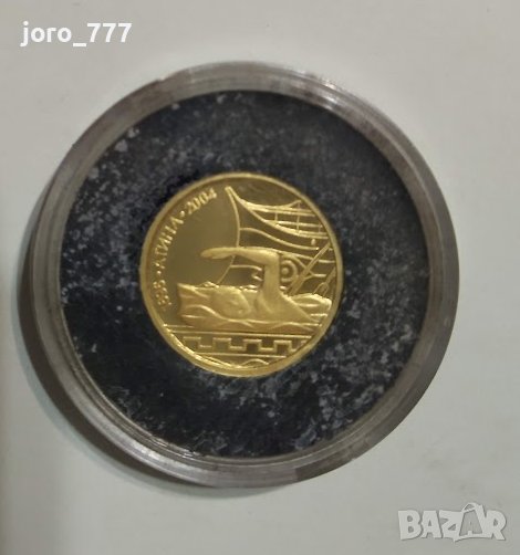 Златна монета "Олимпийски игри Атина 2004 плуване", снимка 1