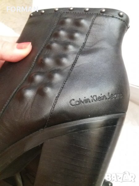 Черни боти на широк ток и платформа 36 номер , снимка 1