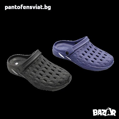 Мъжки чехли тип крокс черен и син цвят 43/48, снимка 1