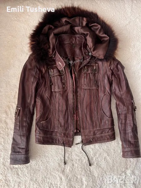 Яке Just Cavalli от естествена кожа и естествен косъм, снимка 1