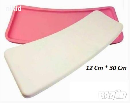 Извит правоъгълник основа подложка силиконов молд форма фондан гипс шоколад, снимка 1