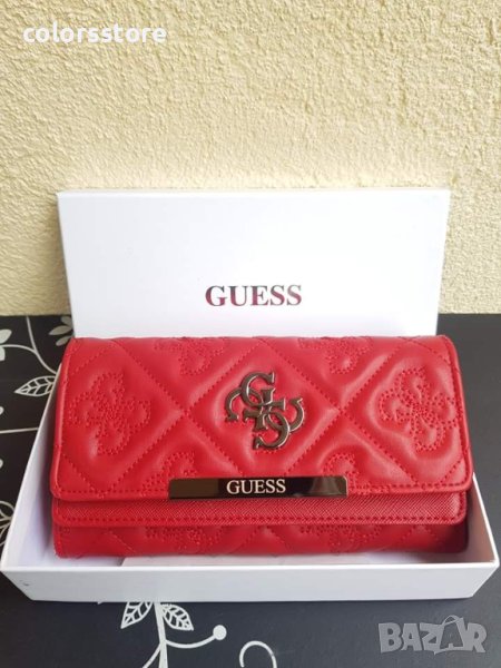 Луксозно червено портмоне Guess  - бели - 1AP-0209, снимка 1