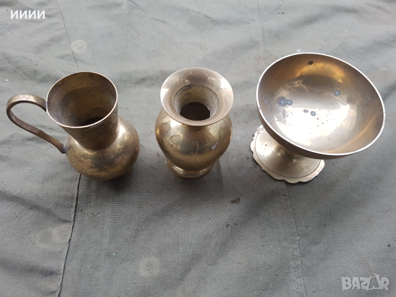 Месингова кана ваза чаша, снимка 1