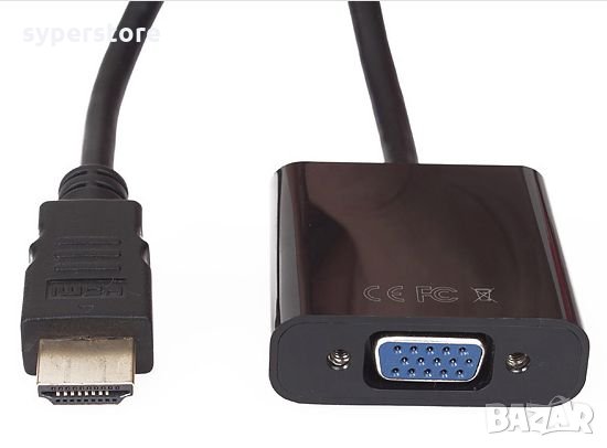 Преходник от HDMI към VGA DigitalOne SP00071 Адаптер HDMI към VGA Adapter HDMI to VGA, снимка 1