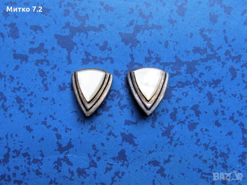 сребърни обеци със седеф, снимка 1