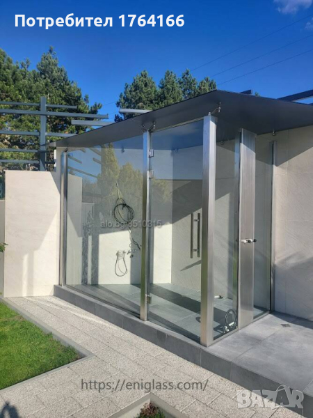 Стъклена баня изцяло от стъклени панели , снимка 1